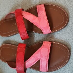 COACH PINK HARLAN SLIP ON SANDALS SIZES 6.5